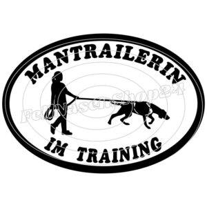 Mantrailerin im Training (Hund mit Mantrailinggeschirr)