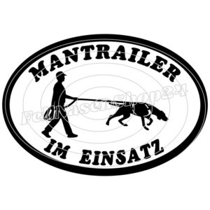 Mantrailer im Einsatz (Hund mit Mantrailing-Geschirr)